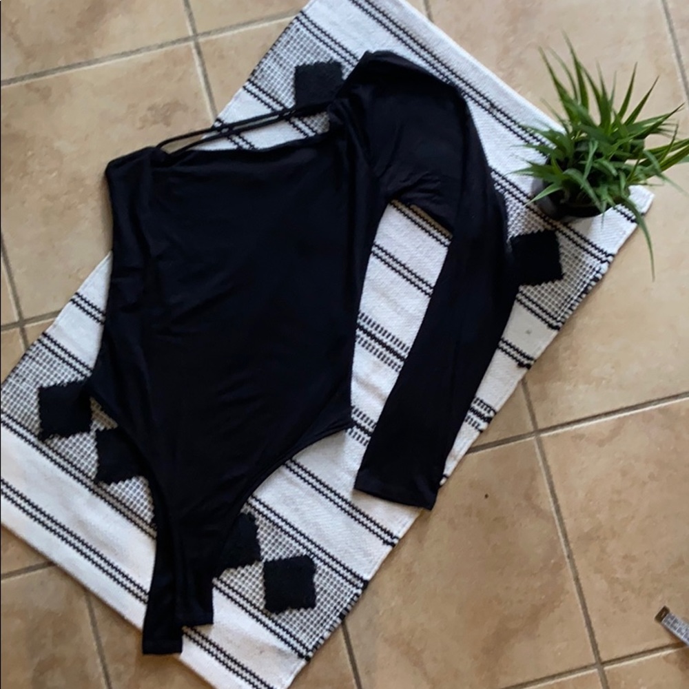 One shoulder body suit